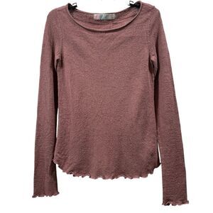 NWT Free People Beach Antique Oak Brown Mauve Mesh Top Size XS